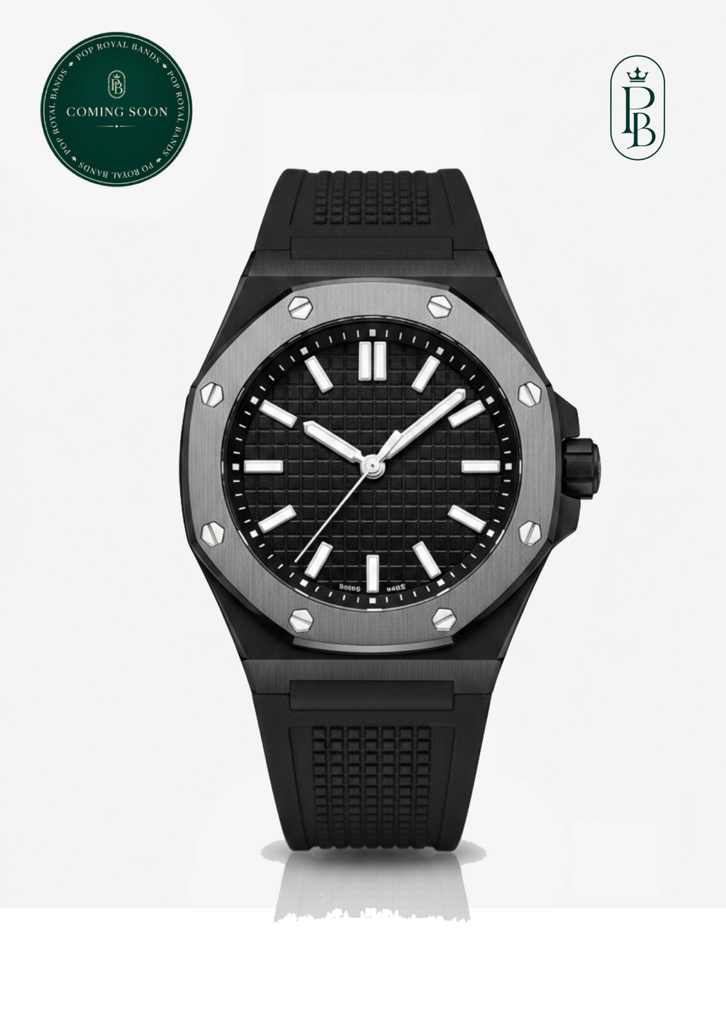 Rubber Strap For AP x Swatch Royal Pop Ocho Negro