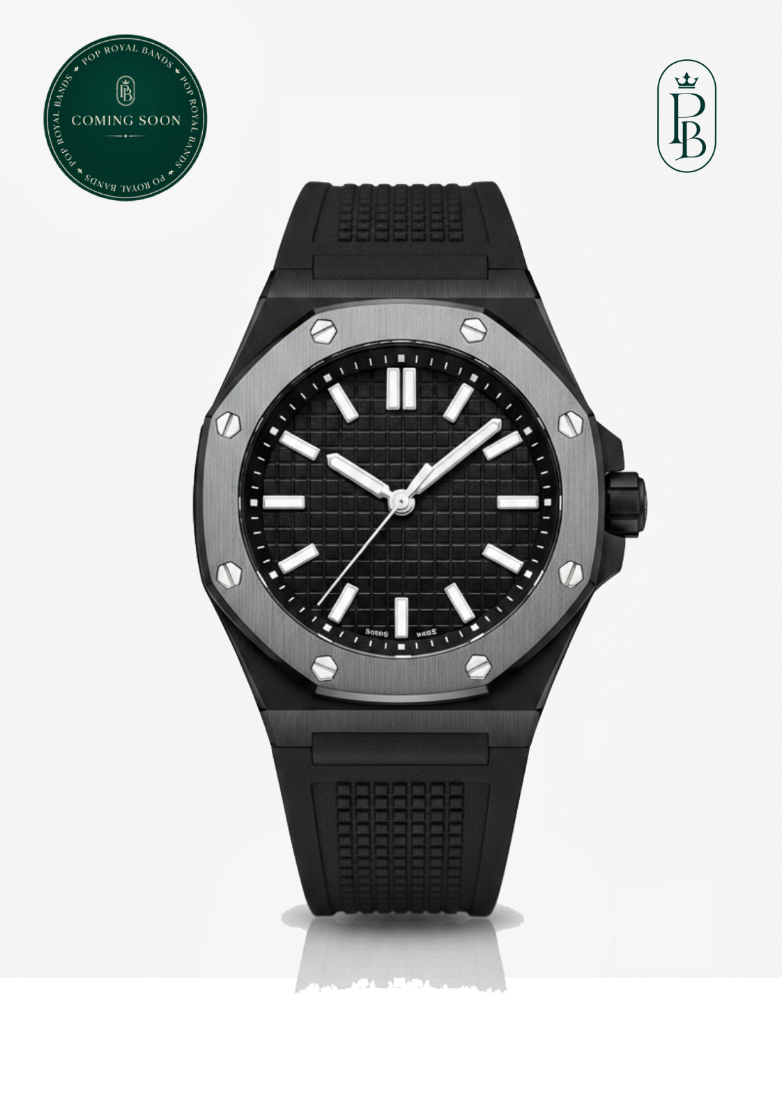 Rubber Strap For AP x Swatch Royal Pop Ocho Negro