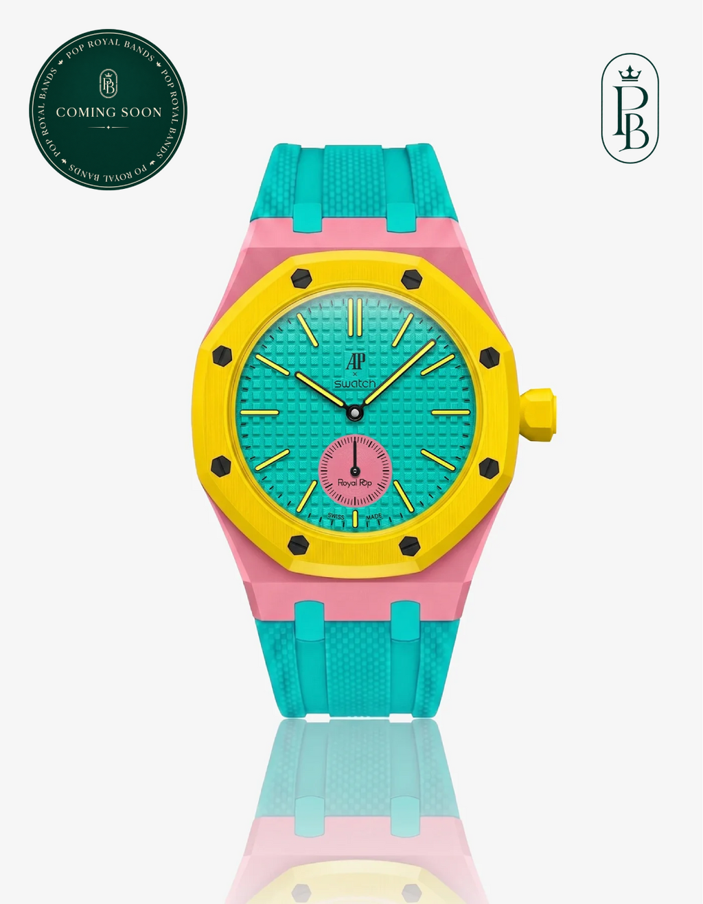 Rubber Strap For AP x Swatch Royal Pop Otg Roz
